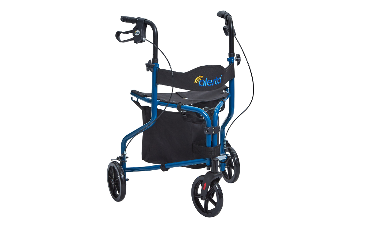Alerta Three-Wheel Aluminium Walker with Seat & Bag