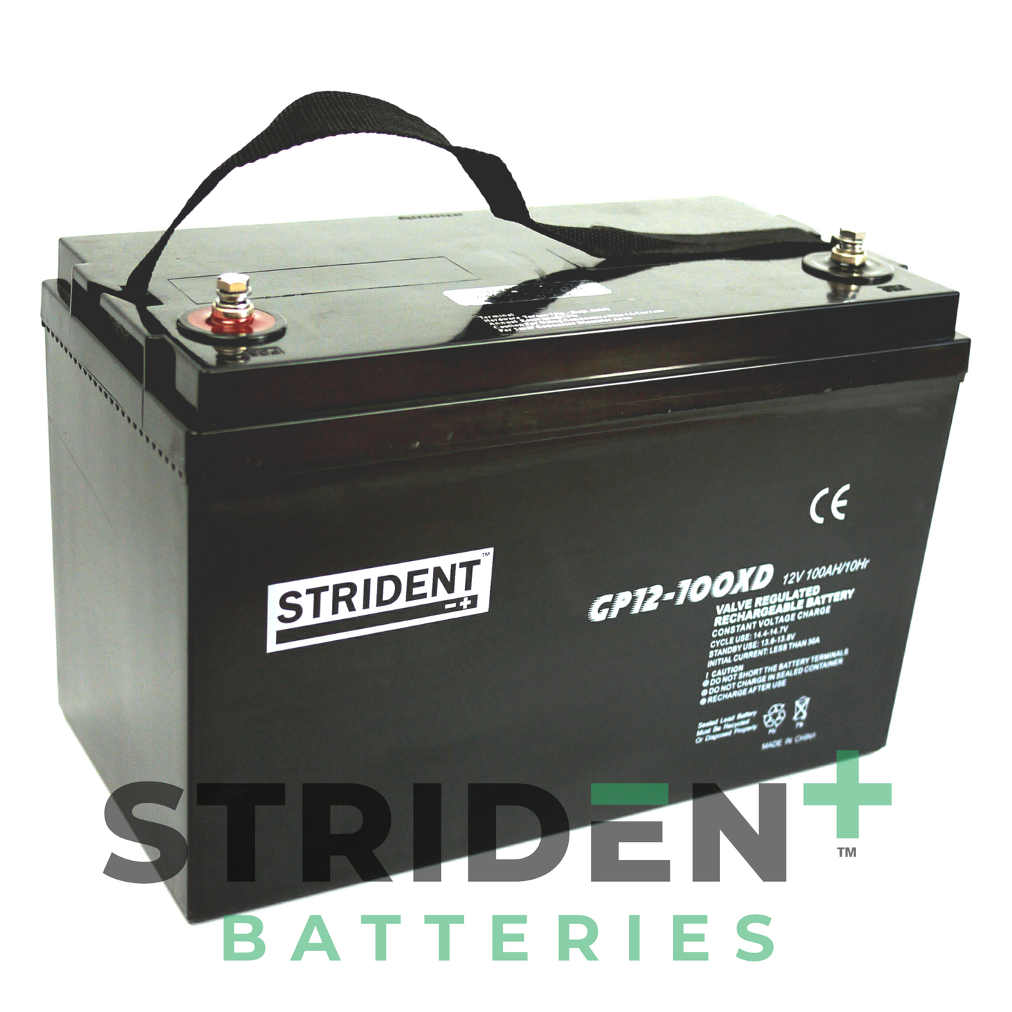 2 x Strident™ AGM GP12V 100AH - Mobility Scooter / Wheelchair / Powerchair 12V Batteries (Pair)