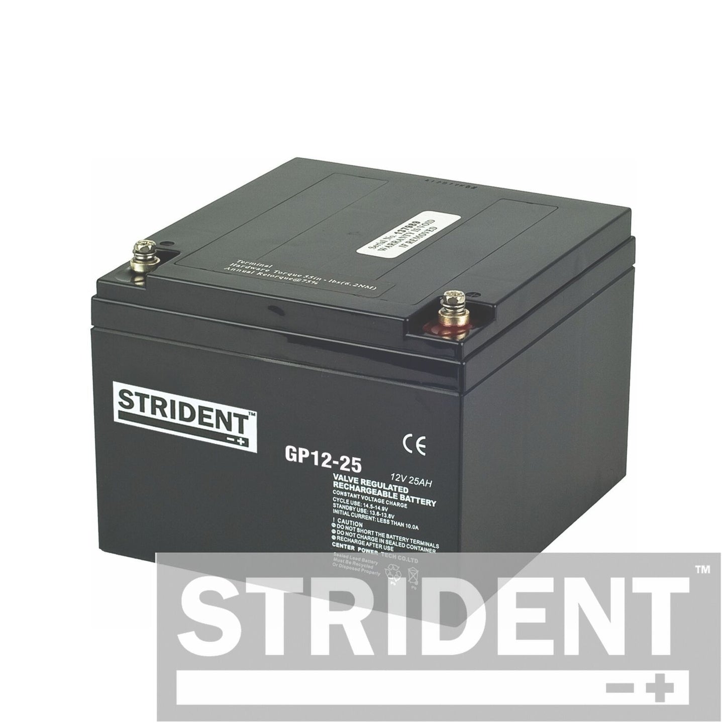 2 x Strident™ AGM GP12V 25AH - Mobility Scooter / Wheelchair / Powerchair 12V Batteries (Pair)