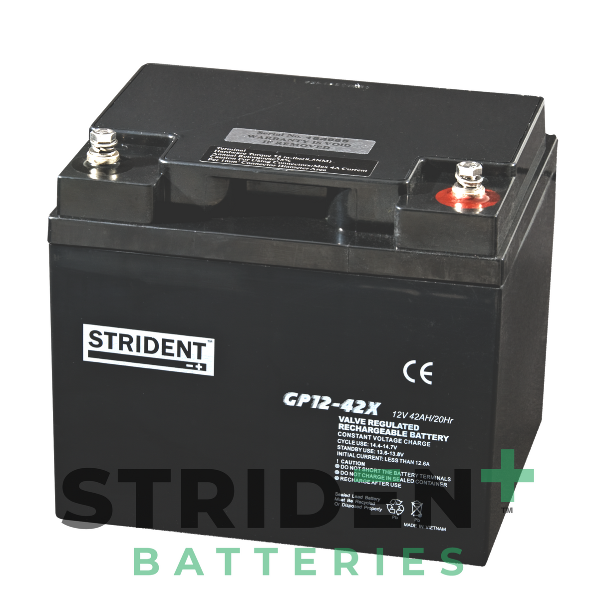 2 x Strident™ AGM GP12V 42AH -  Mobility Scooter / Wheelchair / Powerchair 12V Batteries (Pair)