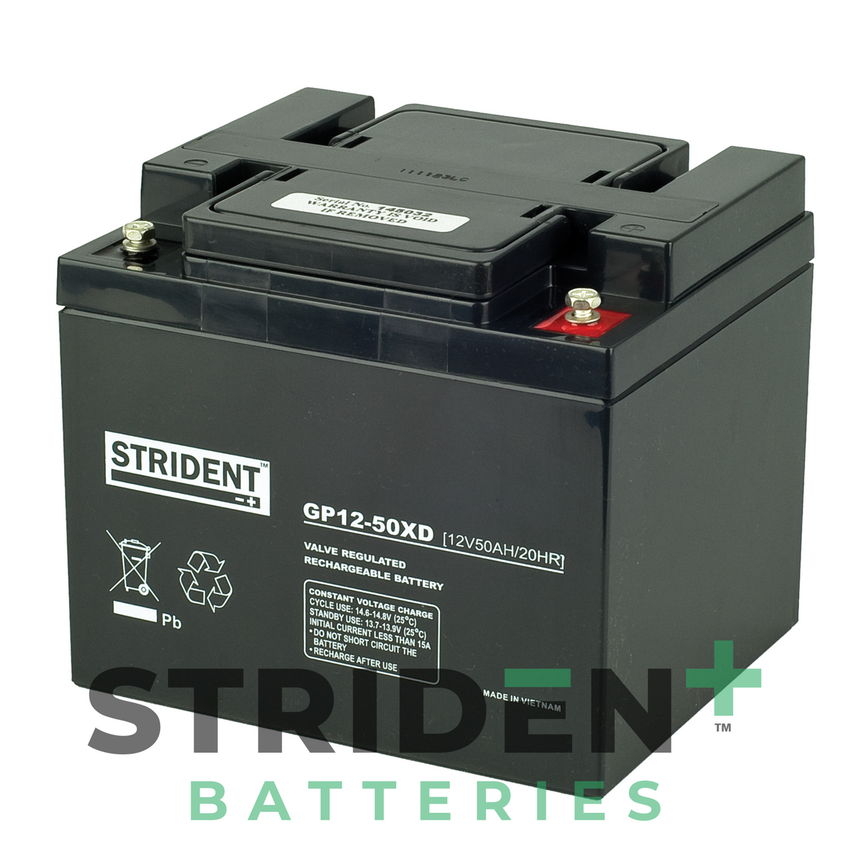 2 x Strident™ AGM GP12V 50AH -  Mobility Scooter / Wheelchair / Powerchair 12V Batteries (Pair)