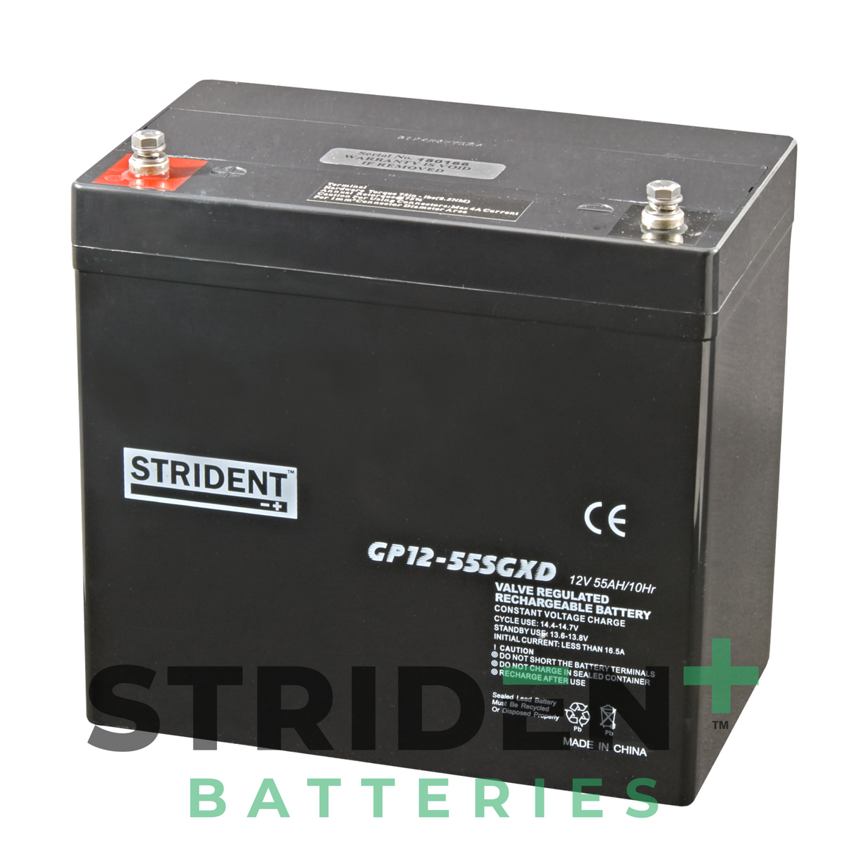 2 x Strident™ AGM GP12V 55AH -  Mobility Scooter / Wheelchair / Powerchair 12V Batteries (Pair)