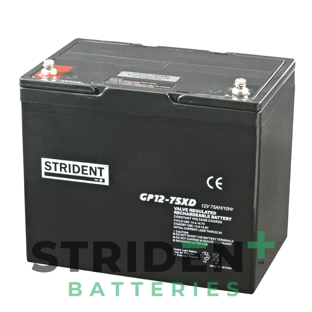 2 X Strident 12v 75A/H Mobility Scooter Battery