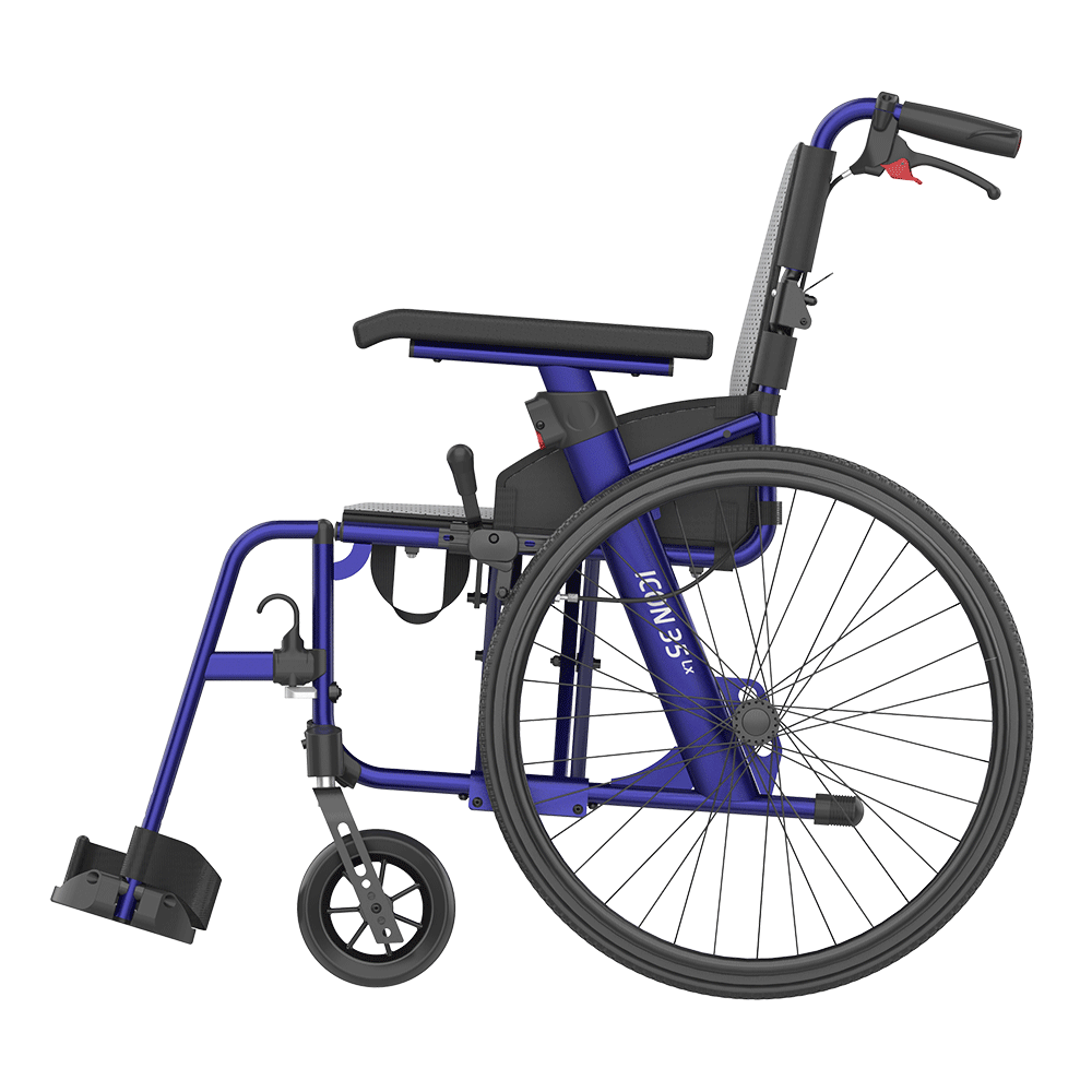 Rehahsense ICON 35 LX Ultra-lightweight & Transportable Self-Propelled Luxury Wheelchair. Only 9.0kg!