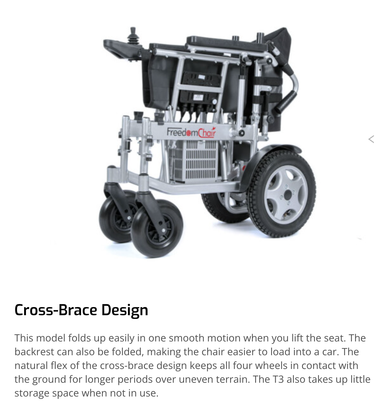 Freedom Chair T3 by e-goes. Cross-brace Folding