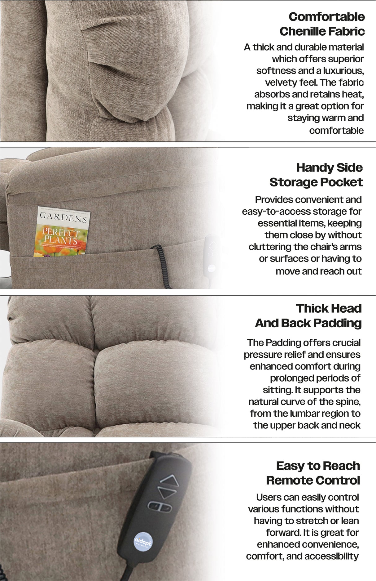 Aidapt Chantry Dual Motor Rise and Recline Chair