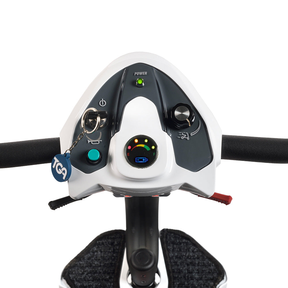 Minimo Electric Mobility Scooter with Seat – Warm Bronze Metallic & Polar White Metallic