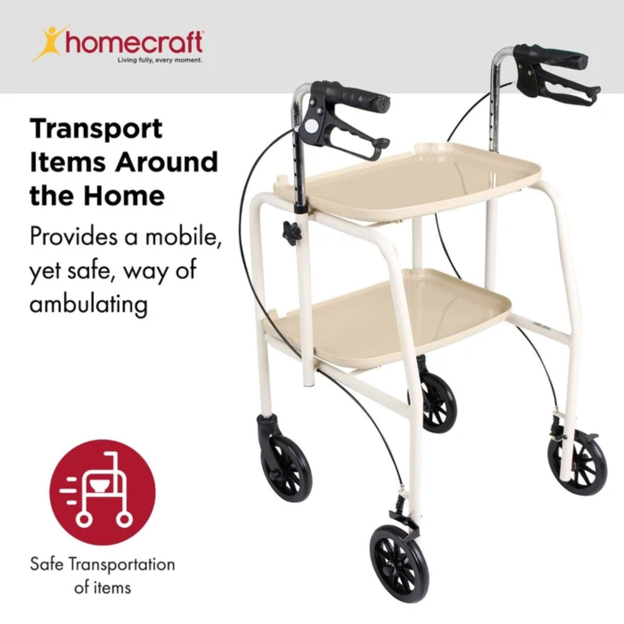 Homecraft Walker Trolley with Lockable Brakes