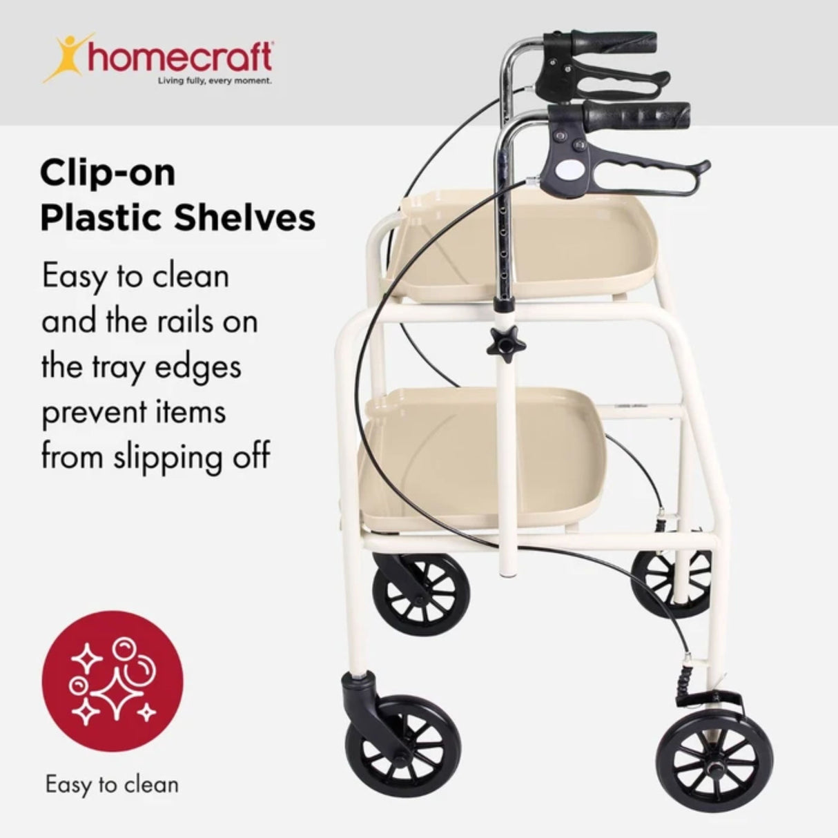 Homecraft Walker Trolley with Lockable Brakes