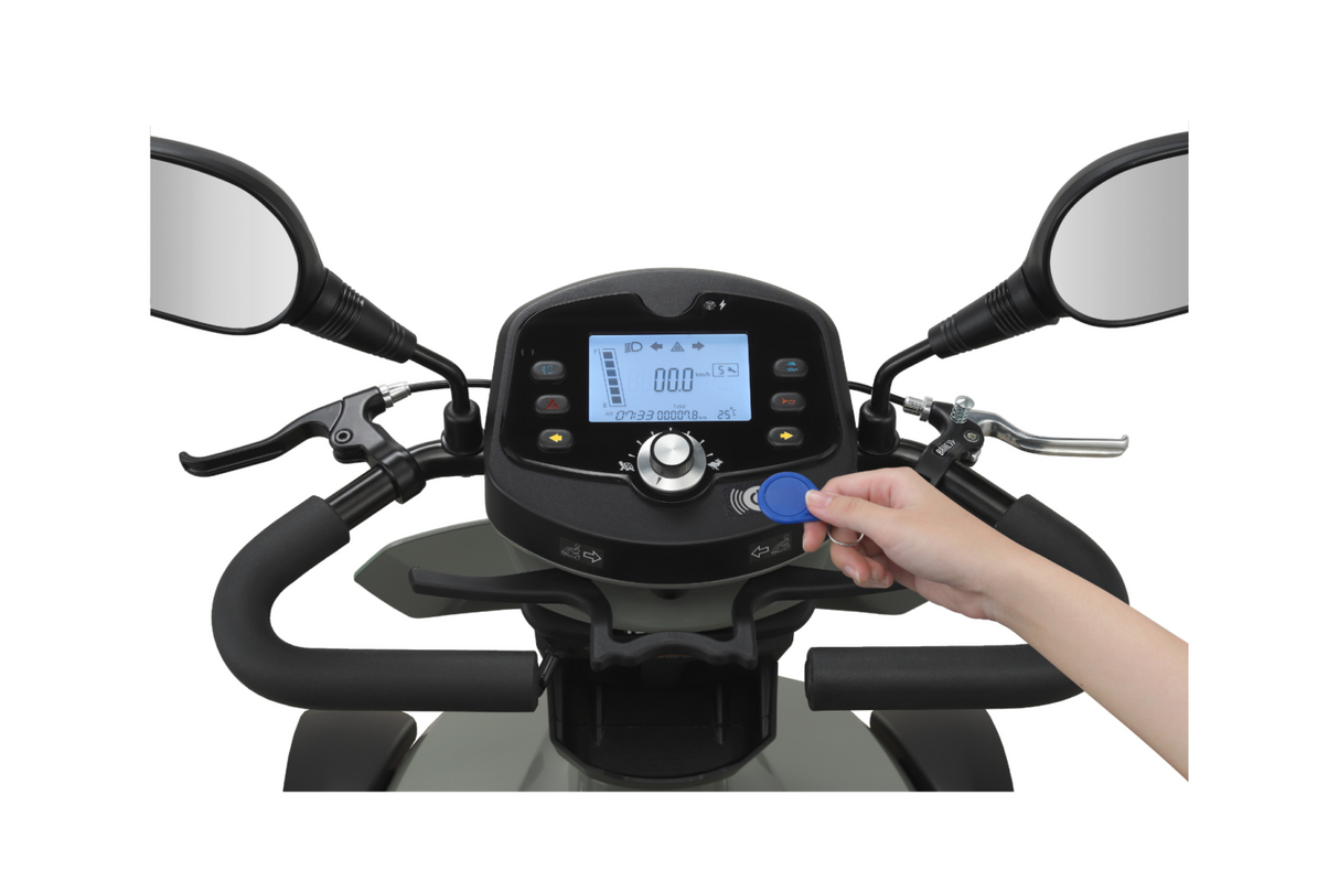 Excel Audax mobility scooter. All new Maxi with 8mph, modern keyless switch, USB charging ports & puncture resistant tires!