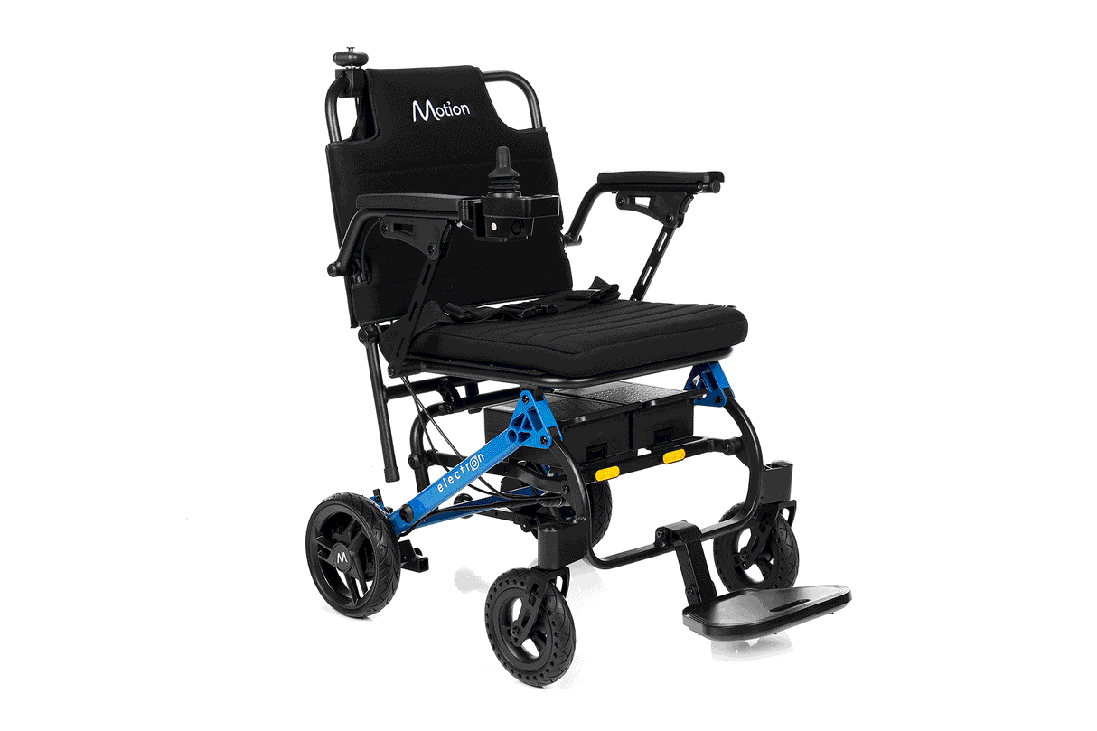 Motion Healthcare Electron Powerchair. Built for Life on the Move. Ultra Light & Compact Magnesium Frame At Just 11.7kg!