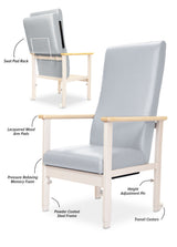 Roma Medical The Eliot Patient Chair – Dynamic Flip Arm 5772. Designed for Hospitals and Nursing Homes