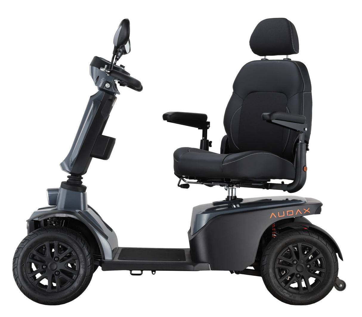 Excel Audax mobility scooter. All new Maxi with 8mph, modern keyless switch, USB charging ports & puncture resistant tires!