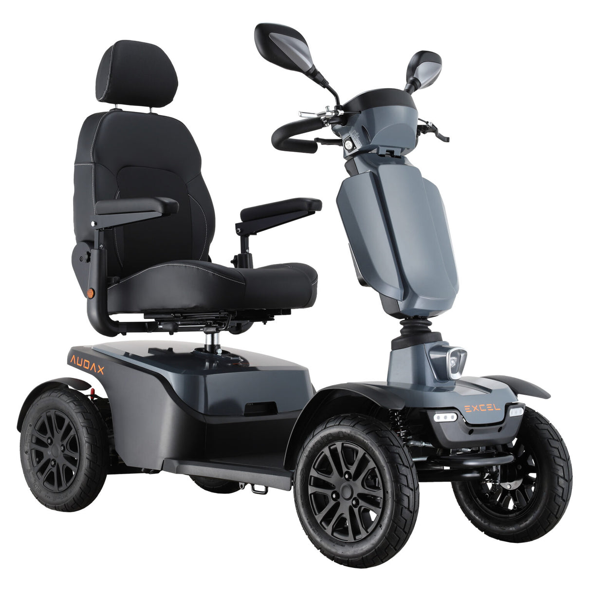 Excel Audax mobility scooter. All new Maxi with 8mph, modern keyless switch, USB charging ports & puncture resistant tires!