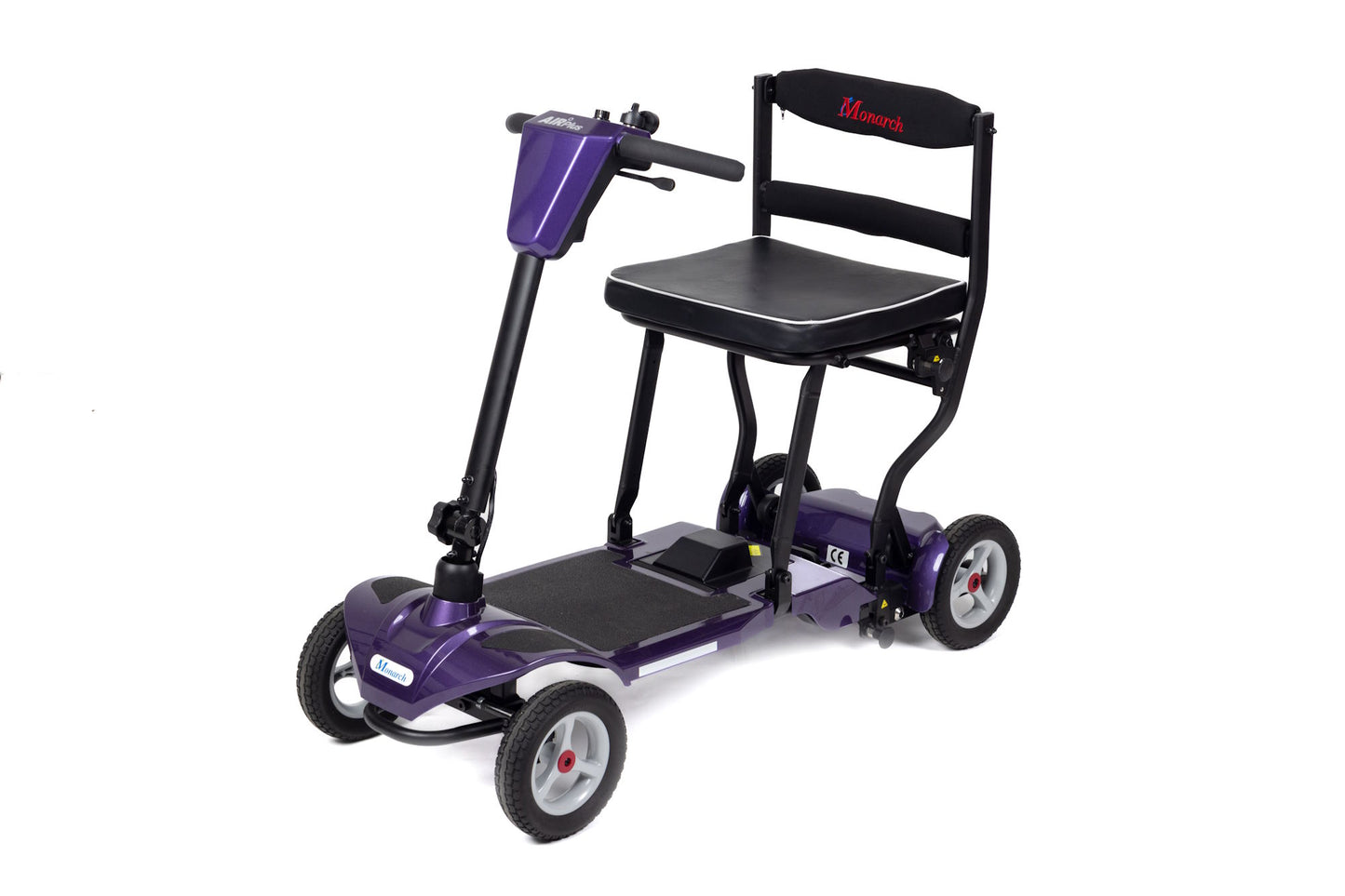 Monarch Air Plus Lightweight Folding Mobility Scooter. One of the lightest 4-wheel boot scooters in the world. Weighs only 15.70Kg!