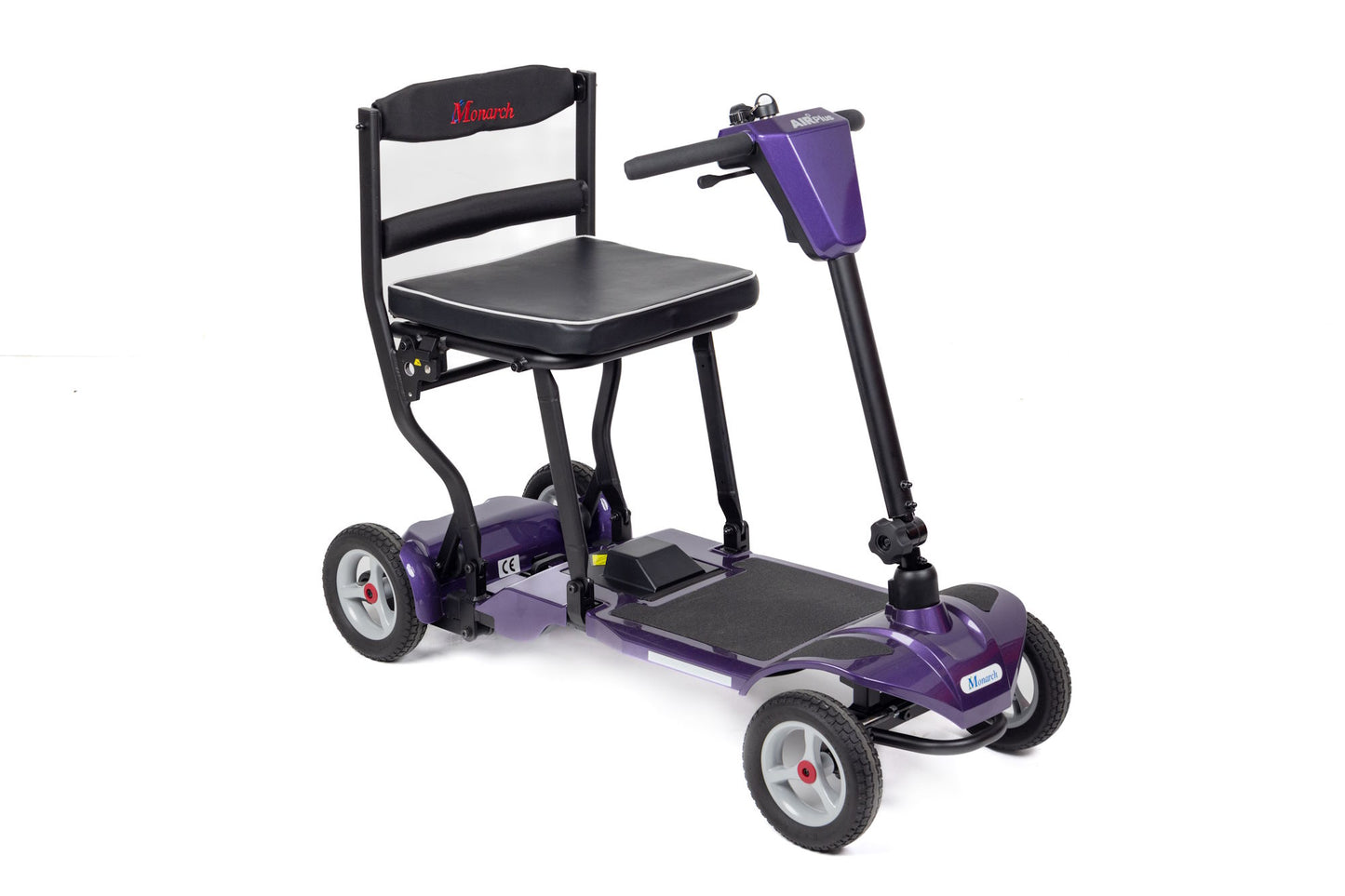 Monarch Air Plus Lightweight Folding Mobility Scooter. One of the lightest 4-wheel boot scooters in the world. Weighs only 15.70Kg!