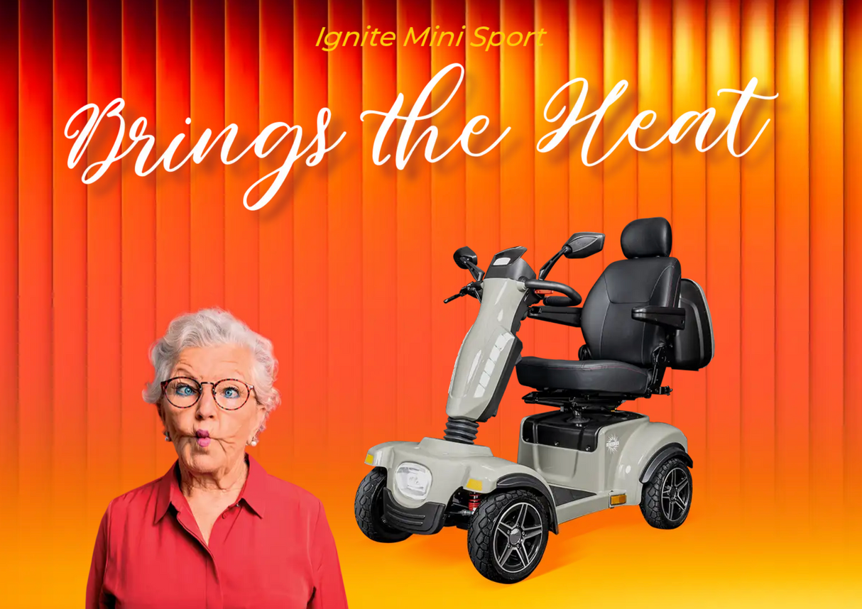 Scooterpac Ignite Mini Sport 8mph Mobility Scooter. 3 Level Heated Seat & Handlebars!