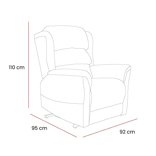 Motion Healthcare Sanford Wall Hugger Rise and Recline Chair. Optional Heat and Massage Upgrade