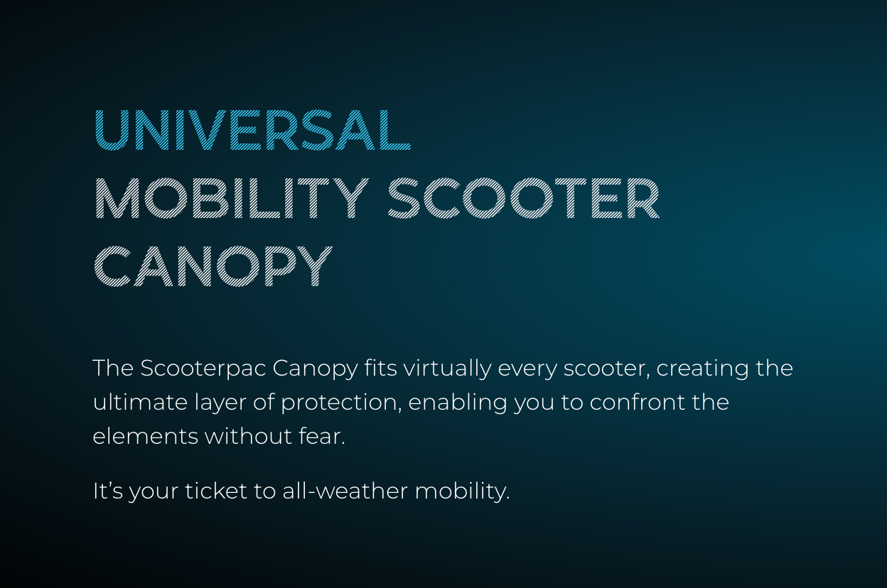 Scooterpac Canopy. Fits Virtually Every Mobility Scooter