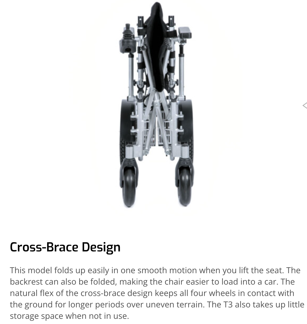 Freedom Chair T3 by e-goes. Cross-brace Folding