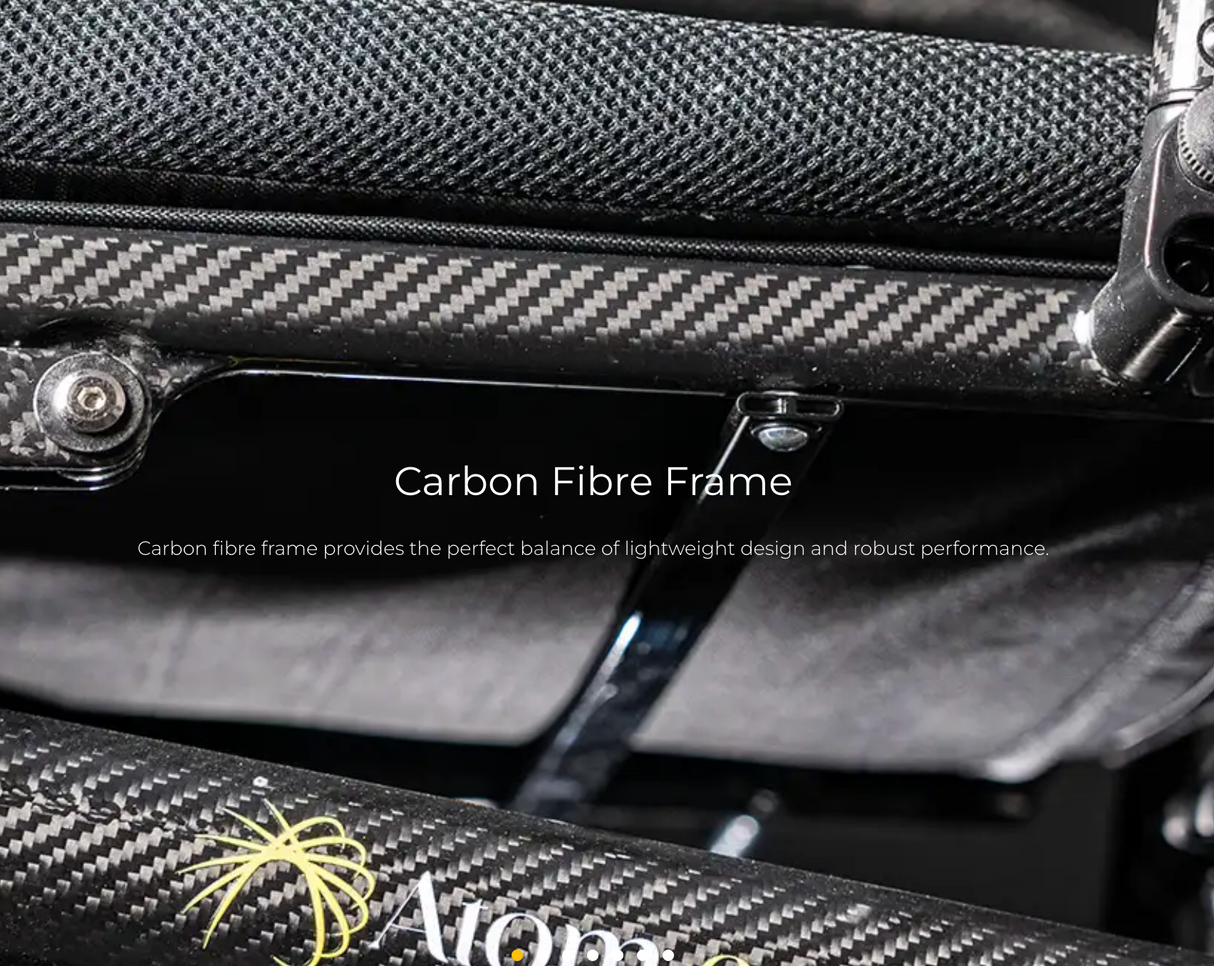 Scooterpac Atom Carbon Lw Powerchair. 11.5kg Lightweight Carbon Fibre Design.