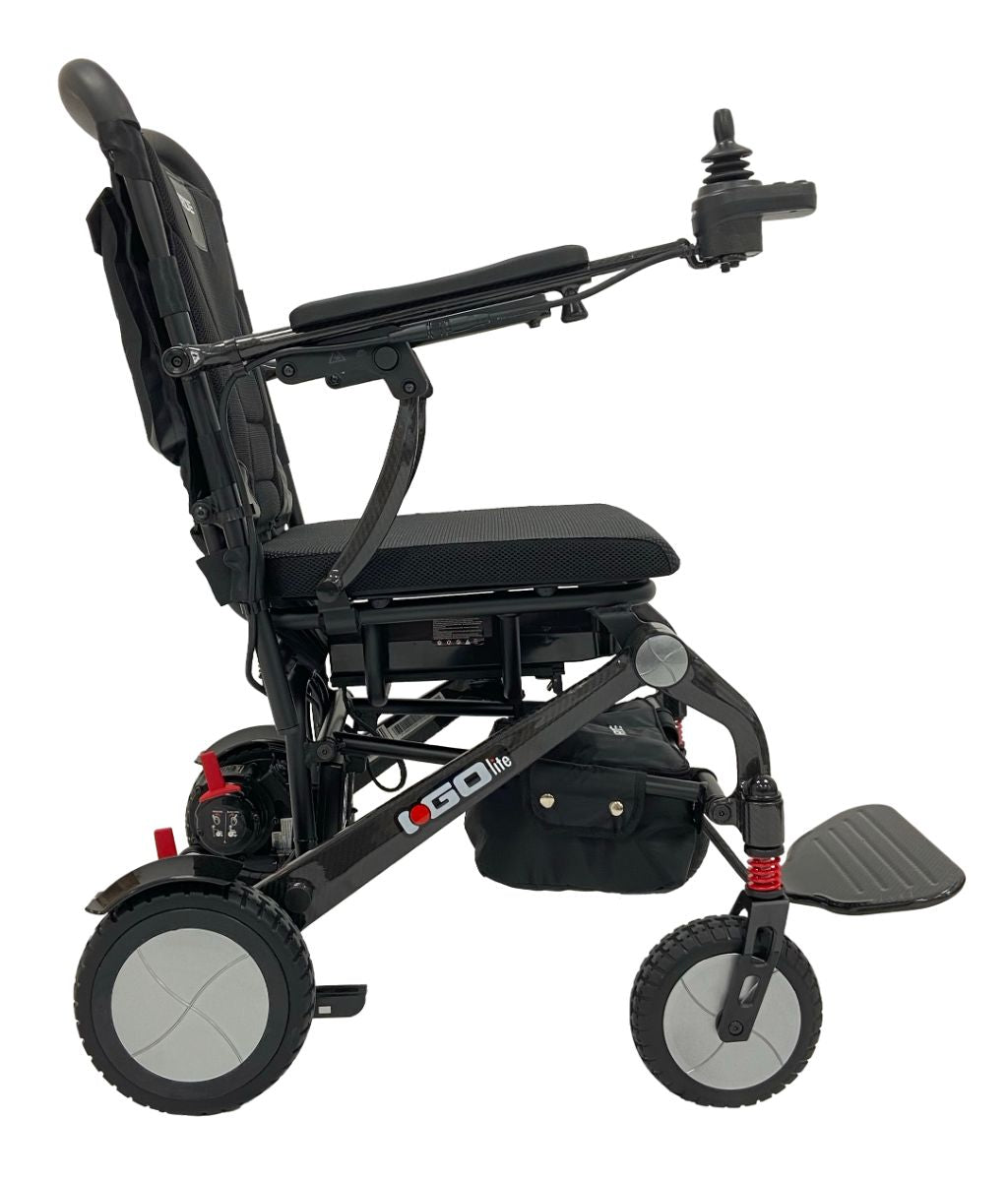 The all-new Pride i Go® Lite Power Chair. Carbon Fibre Design. Weighs only 18 kg!