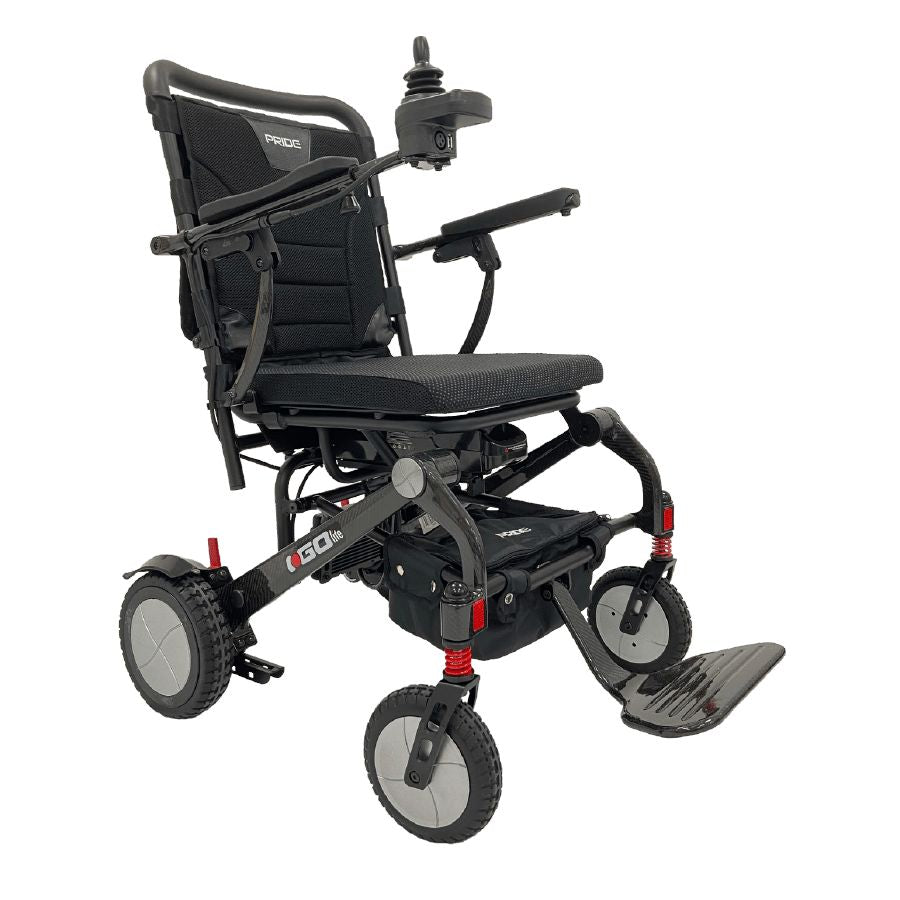 The all-new Pride i Go® Lite Power Chair. Carbon Fibre Design. Weighs only 18 kg!