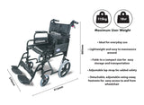 Aidapt Deluxe Attendant Propelled Steel Wheelchair