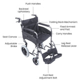 Aidapt Compact Transport Aluminium Wheelchair
