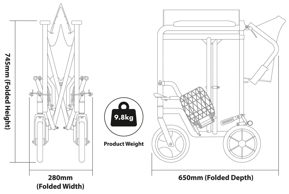 Aidapt Aluminium Compact Transit Wheel Chair