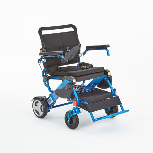 Foldalite Electric Foldable Wheelchair with LCD Joystick Control – 9 Miles Range