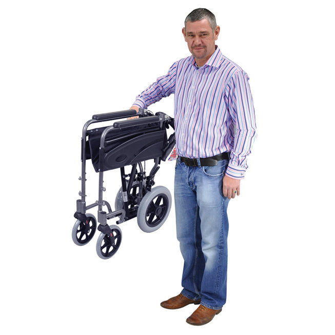 Aidapt Compact Transport Aluminium Assistant Propelled Wheelchair