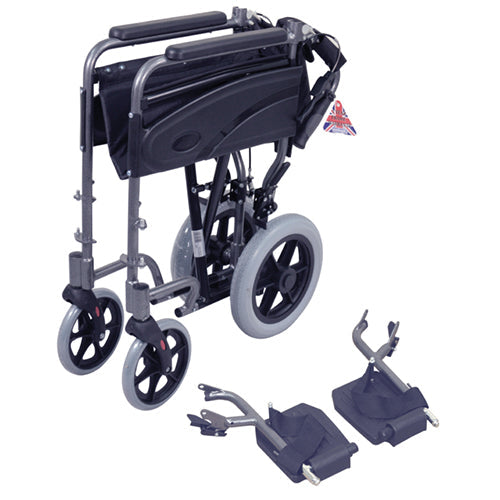 Aidapt Compact Transport Aluminium Assistant Propelled Wheelchair