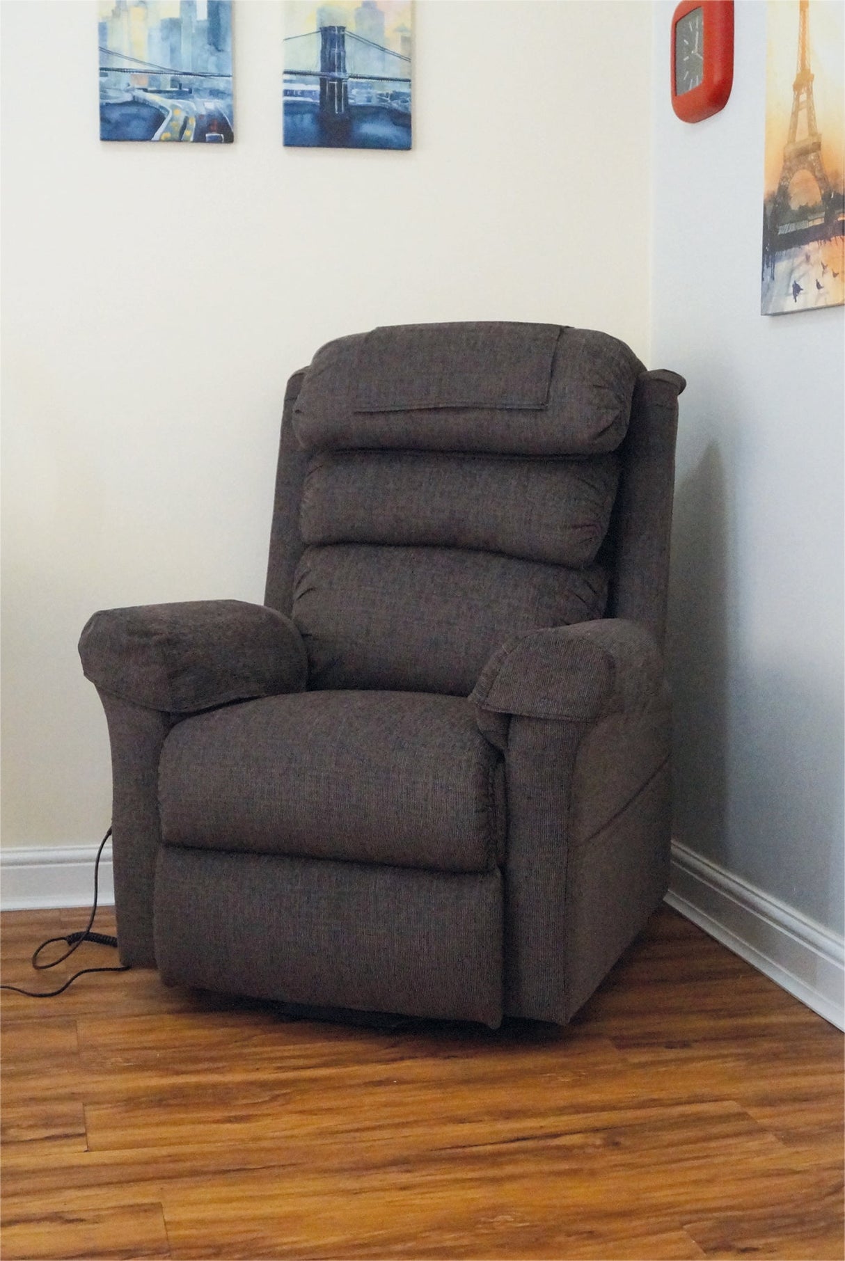 Ecclesfield Wall Hugging, Chenille Material Single Motor Rise and Recliner Chair