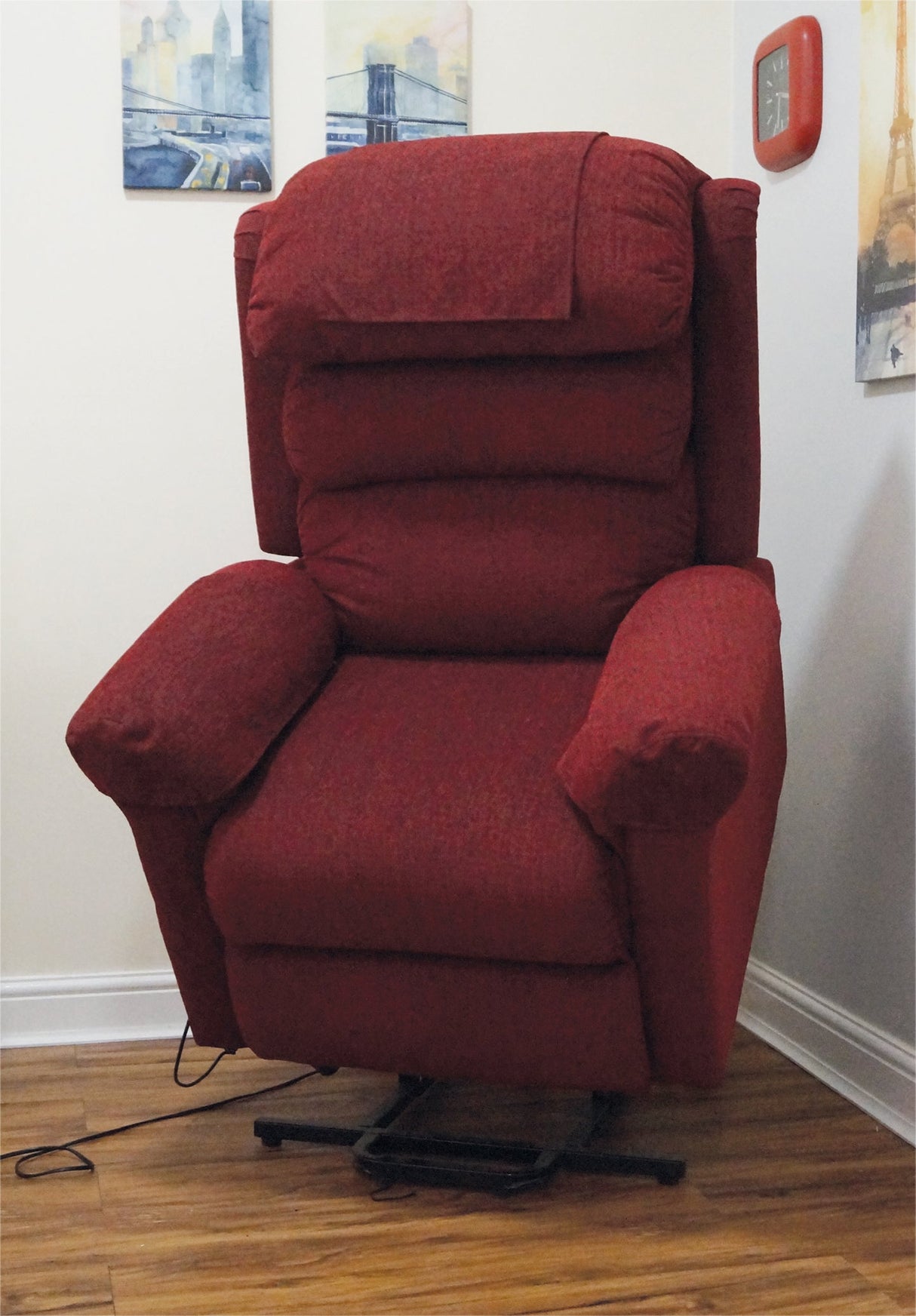 Ecclesfield Wall Hugging, Chenille Material Single Motor Rise and Recliner Chair