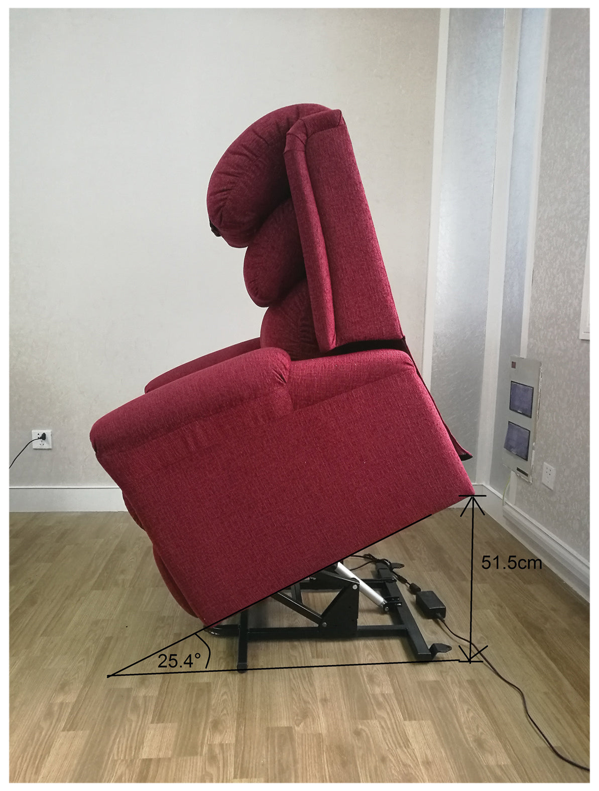 Ecclesfield Wall Hugging, Chenille Material Single Motor Rise and Recliner Chair