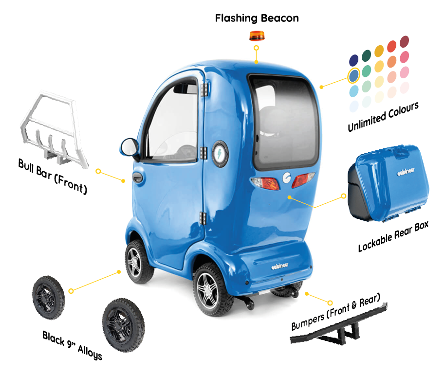 The Amazing Mk2 Plus Cabin Car Mobility Scooter With Engineer Delivery